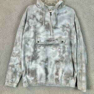 Quiksilver Neo Blue jacket Hoodie Men’s Size Medium Kangaroo Zip Pocket Skater